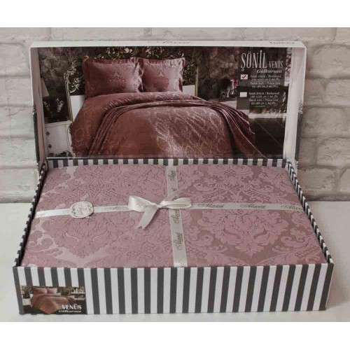 Покрывало EFOR с наволочками VENUS (240*260) сухая роза (gul kurusu)