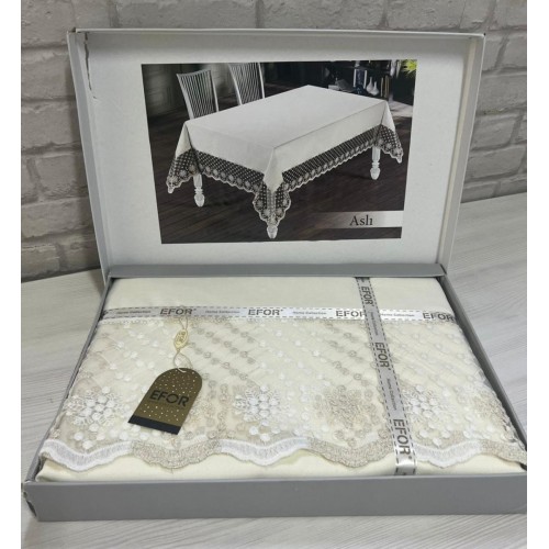 Скатерть EFOR ASLI GARDENYA 160*220 прямоугольная кремовый KREM