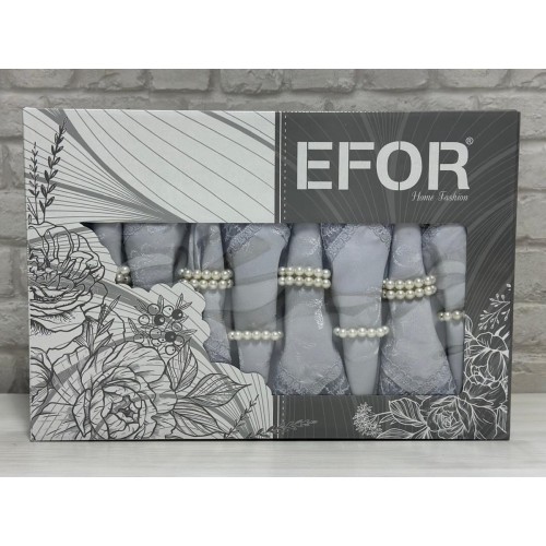 Скатерть EFOR KDK SET 160*220 8 салфеток- серый GRI