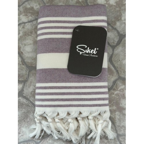 Пляжное полотенце пештемаль 100% хлопок Sultan фиолетовый (50*90)