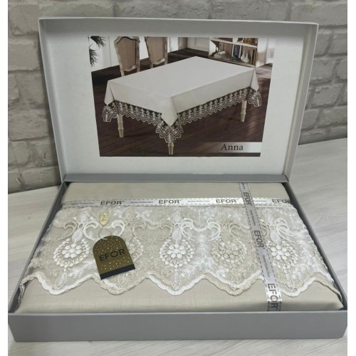 Скатерть EFOR ANNA GARDENYA 160*300 прямоугольная капучино S.KAHVE