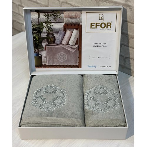 Набор полотенец EFOR из 2-х предметов (50*90 и 70*140) KANAVICE зеленый YESIL