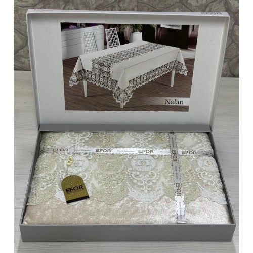 Скатерть EFOR NALAN 160*220 прямоугольная капучино CAPI