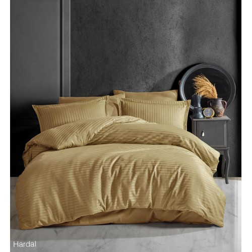 КПБ Clasy Satin Gizgili (DUZ RENK HARDAL) евро