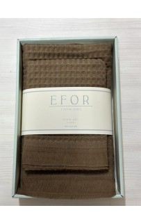 Набор вафельных полотенец EFOR из 2-х предметов (50*90 и 70*140) WAFFLE коричневый KAHVE коробка