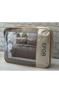 КПБ EFOR SATIN BEJ/GRI с одеялом бежево-серый евро