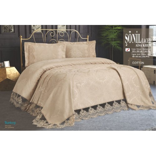 Покрывало EFOR с наволочками VENDY (240*260) кремовый (KREM)