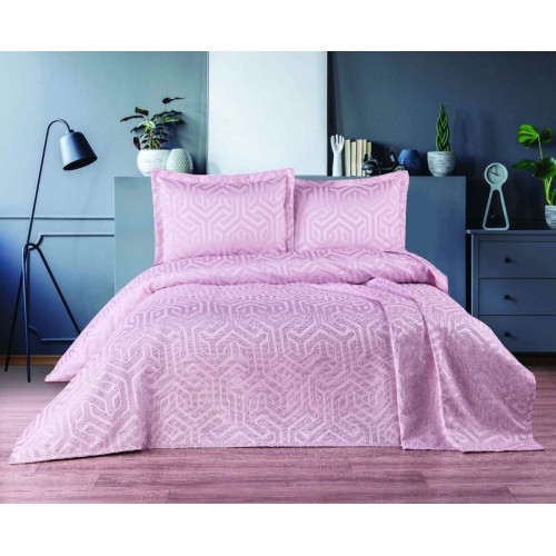 Покрывало ECOSSE LINEA 3 предм. (240*250) светло-розовый PUDRA