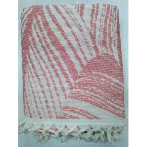 Пляжное полотенце пештемаль 100% хлопок Yaprak кирпичный (100*150)