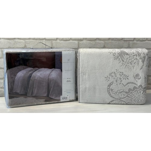 Покрывало PUPILLA VIOLET 180*240 махра/жаккард (хлопок) бежевый BEJ