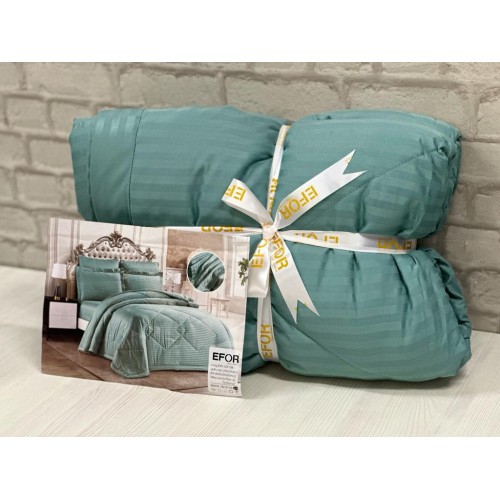 КПБ EFOR SATIN TURKUAZ с одеялом бирюзовый евро