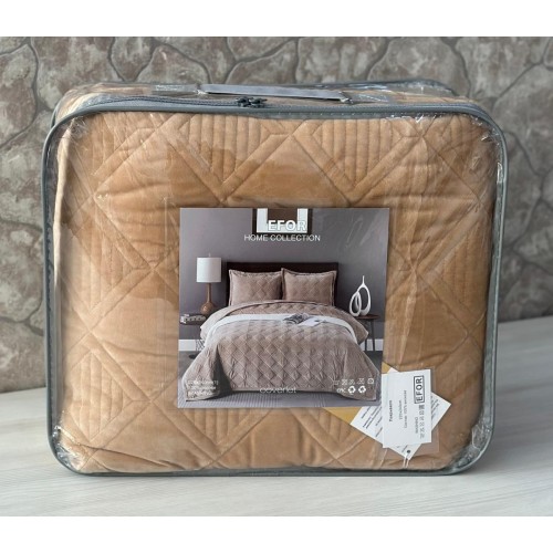 Покрывало ПВХ велюр (220*240) без наволочек бежевый BEJ