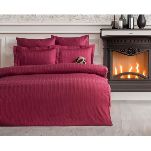 КПБ Ecosse Satin CIZGILI (красный) евро MURDUM