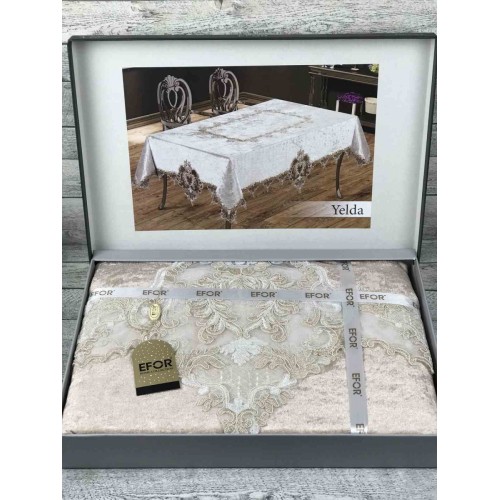 Скатерть EFOR YELDA 160*220 прямоугольная капучино