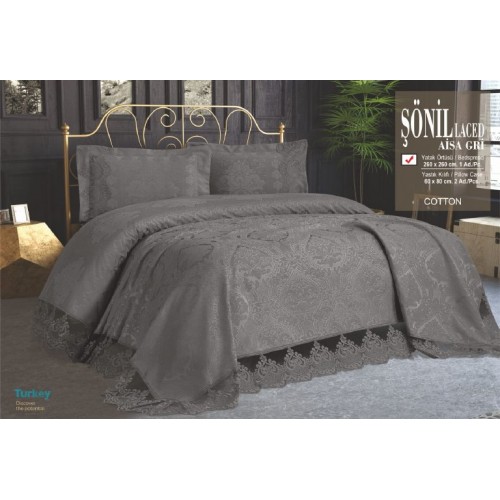 Покрывало EFOR с наволочками VENDY (240*260) серый (GRI)
