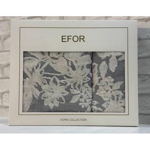 Набро полотенец EFOR из 2-х предметов (50*90.70*140) модель роза (серый) GRI