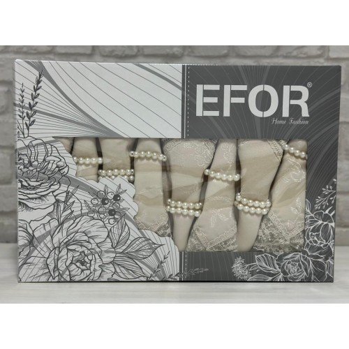 Скатерть EFOR KDK SET 160*220 8 салфеток- капучино CAPI