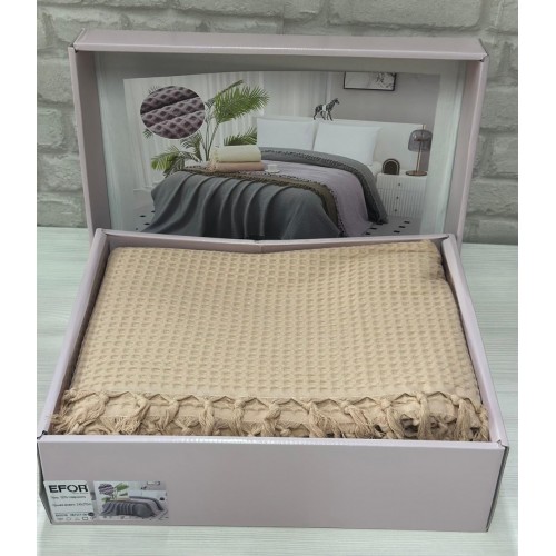 Покрывало вафельное EFOR 175*270 (АВ-04), капучино