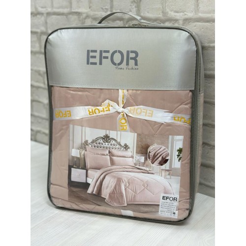 КПБ EFOR SATIN GULKURUSU с одеялом сухая роза евро