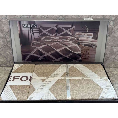 Покрывало EFOR Pique Bedspread SEREN (240*260) с наволочками капучино CAPI