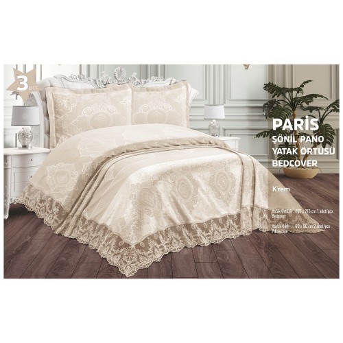 Покрывало EFOR с наволочками PARIS (265*275) кремовый KREM