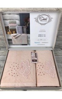 Набор полотенец SIKEL из 2-х предметов (50*90 и 70*140) CINAR SOFT SOMON персик