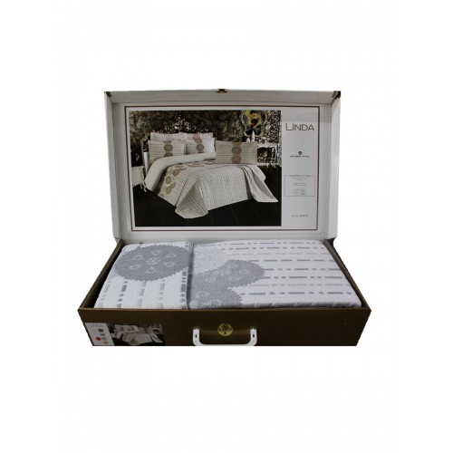 Покрывало EFOR гобеленовое двухстороннее LINDA (250*260) серый GRI