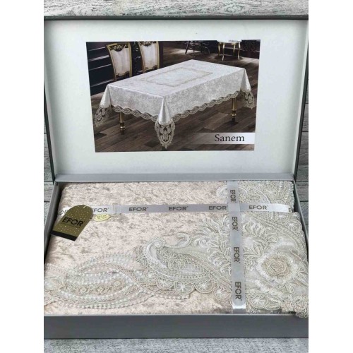 Скатерть EFOR SANEM 160*220 прямоугольная капучино