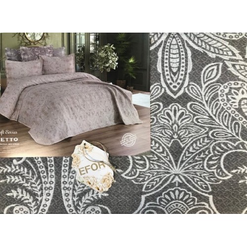 Покрывало EFOR SOFT LETTO 240*260 с наволочками (60*80) кофейный