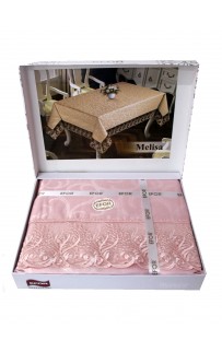 Скатерть EFOR MELISA 160*220 прямоугольная пудровый PUDRA