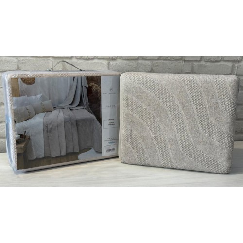 Покрывало PUPILLA SALDA 180*240 махра/жаккард (хлопок) темно-бежевый K.BEJ