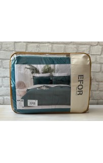 КПБ EFOR SATIN KREM/TURKUAZ с одеялом кремово-бирюзовый евро