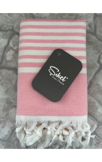 Пляжное полотенце пештемаль 100% хлопок Sultan розовый (50*90)