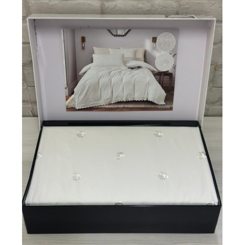 КПБ EFOR COTTONI с гипюром "роза" (АА-03), евро