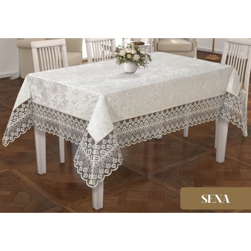 Скатерть EFOR SENA 160*220 прямоугольная крем (KREM)