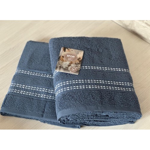 Набор полотенец FITILI BORDUR из 2-х пред (50*90;70*140) синий LACIVERT