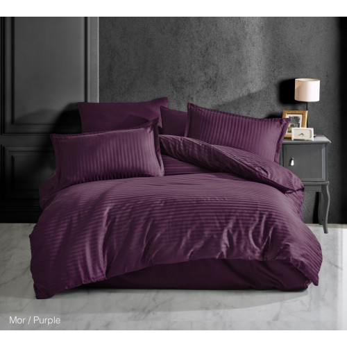 КПБ Clasy Satin Gizgili (DUZ RENK MOR) евро