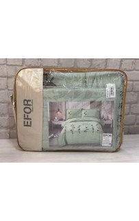 КПБ EFOR SATIN Эмилия (№3 РОЗА) с одеялом с вышивкой MINT минтоловый евро