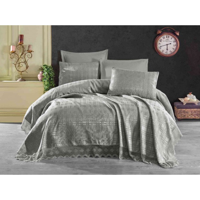 Покрывало EFOR (Gardines) с наволочками MILANO 240*260 серый GRI
