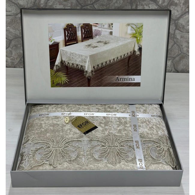 Скатерть EFOR ARMINA 160*220 прямоугольная капучино CAPI
