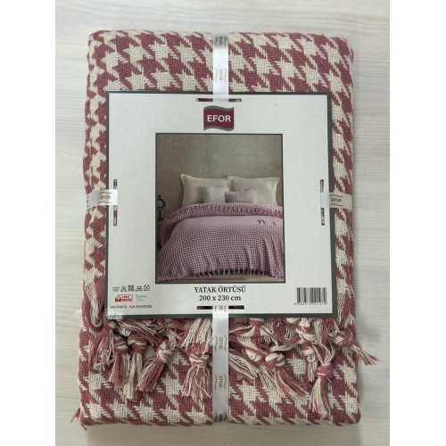 Покрывало EFOR ZIGZAG (200*230) бордовый модель 2