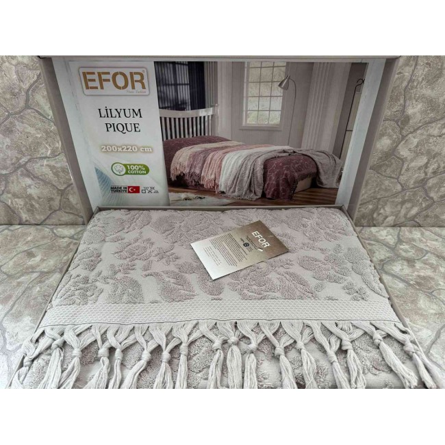 Покрывало EFOR LILYUM махровое (200*220) серый GRI