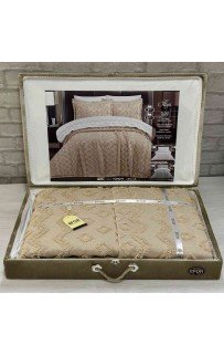 Покрывало EFOR в сундучке ALYA 240*260 с наволочками 2 шт.(50*70) капучино (CAPI)