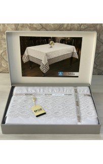 Скатерть EFOR MILA 160*300 прямоугольная белый BEYAZ