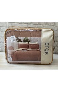 КПБ EFOR SATIN KREM/KAHVE с одеялом кремово-коричневый евро
