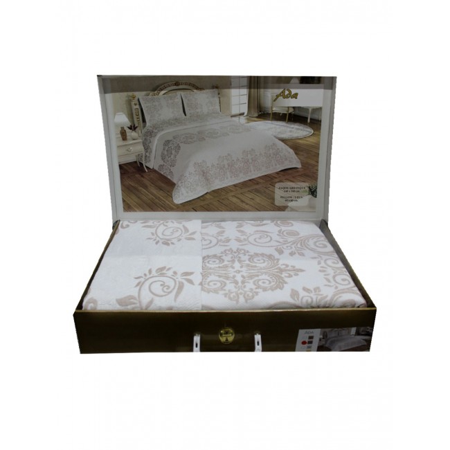 Покрывало EFOR гобеленовое двухстороннее ADA (240*260) c наволочками бежевый BEJ Покрывало EFOR гобеленовое двухстороннее ADA (240*260) c наволочками бежевый BEJ