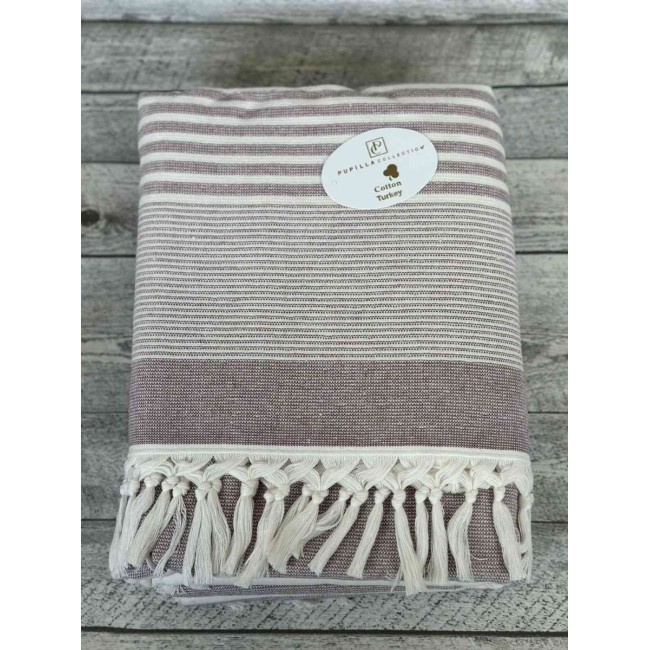 Пляжное полотенце пештемаль 100% хлопок Atina сиреневый (90*170)