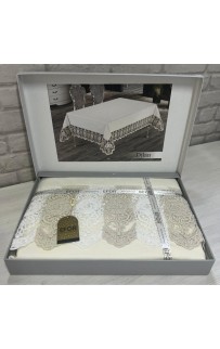 Скатерть EFOR DILAN GARDENYA 160*220 прямоугольная кремовый KREM