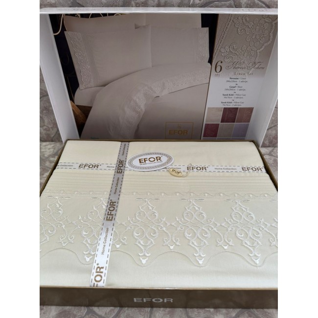 КПБ EFOR RANFORCE (BEREN NG-46) кремовый гипюр евро