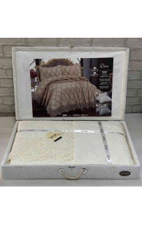 Покрывало EFOR в сундучке DORA 240*260 с наволочками 2 шт.(50*70) кремовый (KREM)